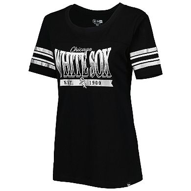 Women's New Era Black Chicago White Sox Team Stripe T-Shirt