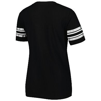 Women's New Era Black Chicago White Sox Team Stripe T-Shirt
