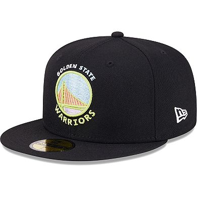 Men's New Era Black Golden State Warriors Color Pack 59FIFTY Fitted Hat