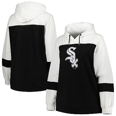 Women's Black Chicago White Sox Plus Size Colorblock Pullover Hoodie