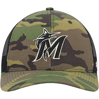 Men's '47 Camo Miami Marlins Trucker Snapback Hat