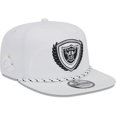 Men's New Era White Las Vegas Raiders Tee Golfer 9FIFTY Snapback Hat