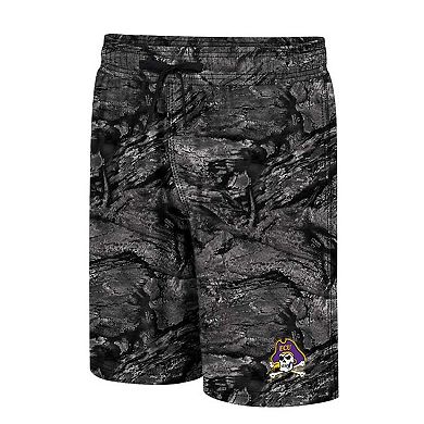 Men's Colosseum Charcoal ECU Pirates Realtree Aspect Ohana Swim Shorts