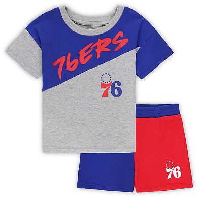 Toddler Royal/Gray Philadelphia 76ers Super Star T-Shirt & Shorts Set
