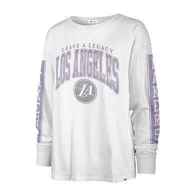 Women's '47 White Los Angeles Lakers City Edition SOA Long Sleeve T-Shirt