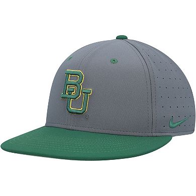 Men's Nike Gray Baylor Bears Aero True Baseball Performance Fitted Hat