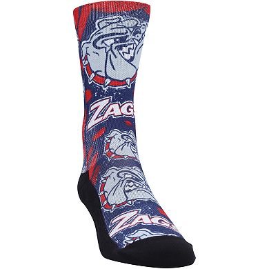 Unisex Rock Em Socks Gonzaga Bulldogs Allover Logo & Paint Crew Socks