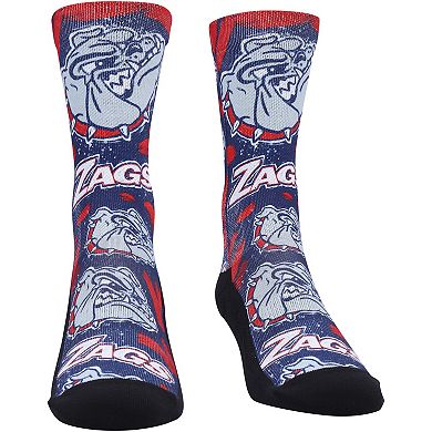 Unisex Rock Em Socks Gonzaga Bulldogs Allover Logo & Paint Crew Socks