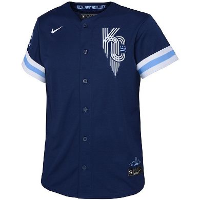 Toddler Nike Salvador Perez Navy Kansas City Royals City Connect Replica Player Jersey