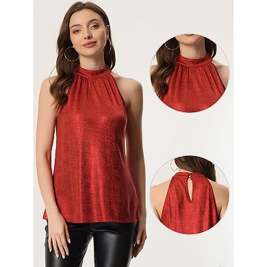 Sparkle Sleeveless Halter Tops For Women Party Club Cocktail Vest Shirt Tank Camisole Tops