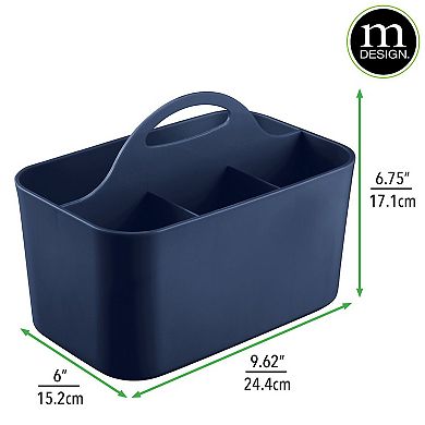 mDesign Small Plastic Storage Caddy for Desktop Office Supplies, 4 Pack - Black