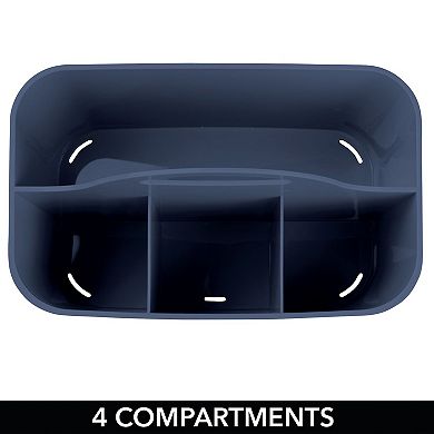 mDesign Small Plastic Storage Caddy for Desktop Office Supplies, 4 Pack - Black
