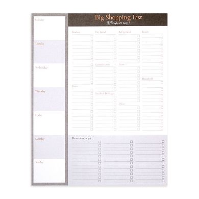 Big Magnetic Shopping List Pad for Fridge (7.5 x 9.5 In, 52 Sheets Each, 3 Pack)