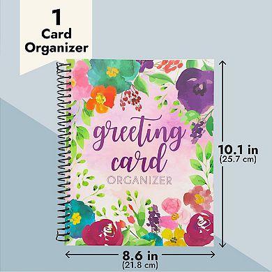 Floral Month By Month Greeting Card Organizer with 24 Pockets, 10 x 8.5 In