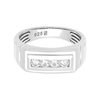AXL Men's Sterling Silver 5/8 Carat T.W. Lab-Created White Sapphire Band