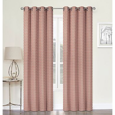 Kate Aurora 2 Pack Amari Contemporary Lattice Light Filtering Grommet Top Window Curtain Panels