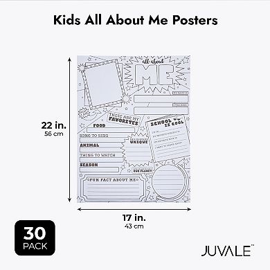 30 Pack Kids All About Me Classroom Posters for School Students, 17 x 22 In