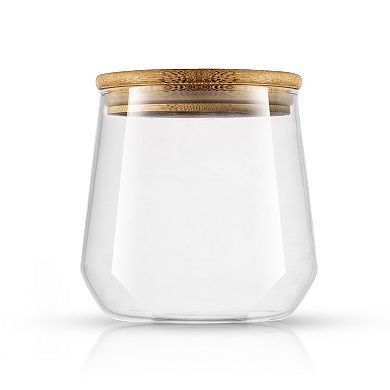 JoyJolt JoyFul 31-oz. Large Bamboo Lid Glass Cookie Jar
