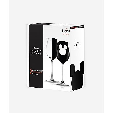 Disney's Luxury Mickey Mouse 2-pc. Crystal White Wine Glass Set by JoyJolt