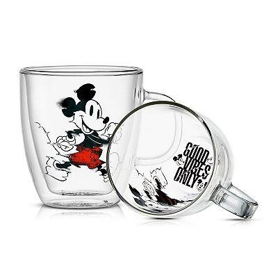 Disney's Mickey Mouse Glitch 2-pc. Double Wall Glass Coffee Mug Set by JoyJolt