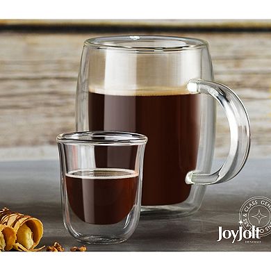 JoyJolt Javaah 4-pc. Double Wall Insulated Espresso Glass Set