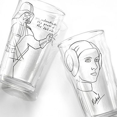 JoyJolt Star Wars Striking Sketch Characters Collection 4-pc. Pint Glasses