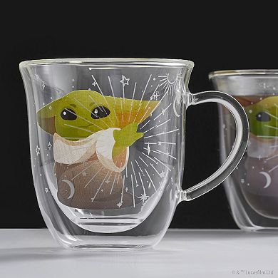JoyJolt Star Wars The Mandalorian Mystic 2-pc. Double Walled Glass Mugs