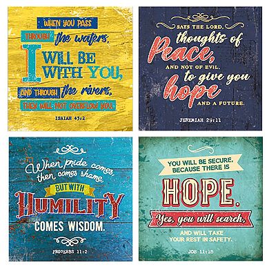 12 Pack Christian Bible Verse Posters, Motivational Religious Wall Art Print