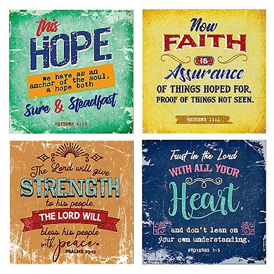 12 Pack Christian Bible Verse Posters, Motivational Religious Wall Art Print