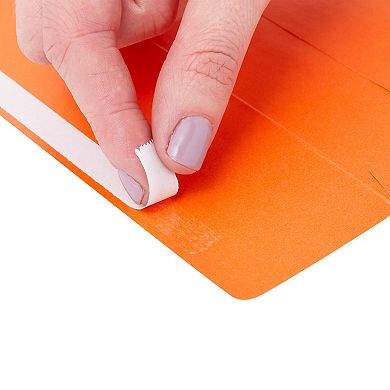 50 Pack Orange Metallic #10 Self Adhesive Envelopes, Square Flap  4 1/8 X 9 1/2"