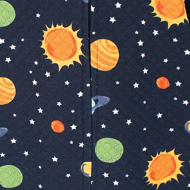 Hudson Baby Infant Boy Premium Quilted Long Sleeve Sleeping Bag and Wearable Blanket, Solar System