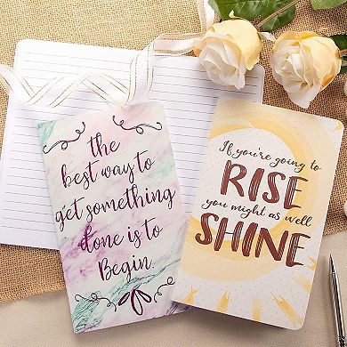 Set Of 8 Inspirational Notebooks, 5x8 Bulk Journals With Motivational Quotes