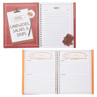 Blank Family Recipe Book to Write In, Spiral Bound DIY Make Your Own Cookbook, 90 Pages (6.5 x 8.2 In)