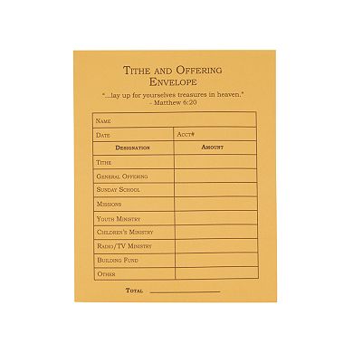 Tithe and Offering Envelopes for Church & Donations (500 Pack Case, 5.5 x 4.5 Inches)