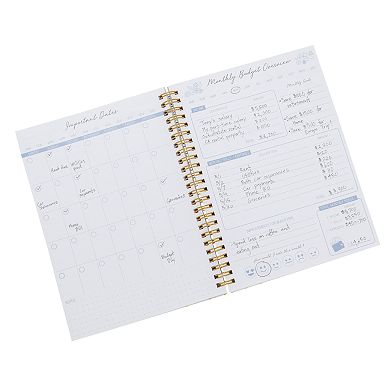 Budget Tracker Notebook, Hardcover Monthly Expense Journal Planner (8.5" x 6", Gold Foil Dots)