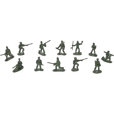 Army Men Action Figures with Map, Includes Carrying Tote for Easy Clean up & Storage (210 Pieces)