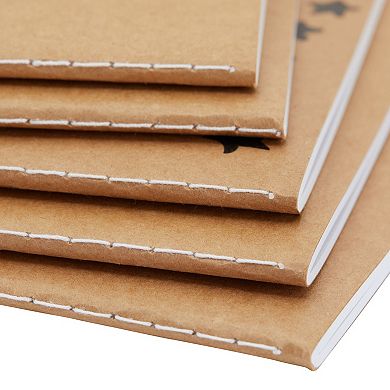 8 Pack Motivational Kraft Paper Notebooks in Happy Theme, A5 Inspirational Lined Journals Bulk Set (5x8 In)