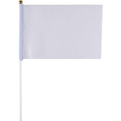 White Blank Desk Flags with Stands, DIY Flag (8.5 x 5.5 in, 24 Pack)