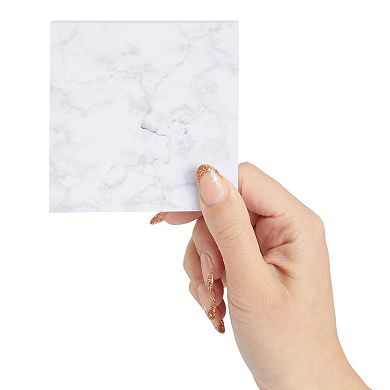 6 Pack Marble Sticky Notes, Memo Notepads with 100 Sheets Each for Office Supplies, 6 Designs (3.5 In)