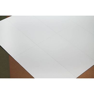 100 Sheets Blank Perforated Paper - 1000 White Card Stock for Laser Printers