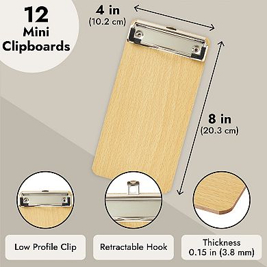 12 Pack Mini Clipboard Menu Holder & Check Presenter For Restaurant, 4 X 8 In