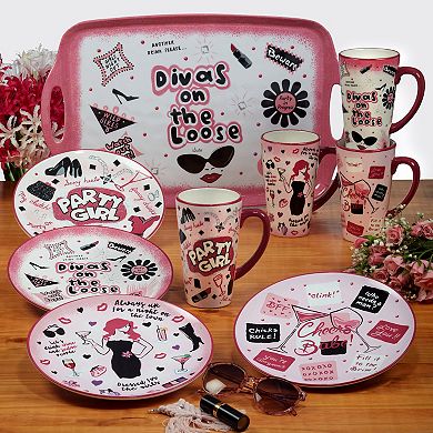 Certified International Lolita Divas on the Loose 4-pc. Salad Plate Set