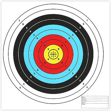 50 Pack Bullseye Large Paper Shooting Range Targets (10 Rings, 17 x 17 In)