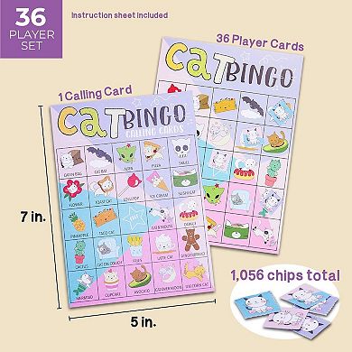 Juvale Cat Bingo Party Game For Kids And Birthday Parties, 36 Players, 7" X 5"