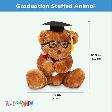 Graduation Stuffed Animal 2022, Louie The Teddy Bear Gift Plush with Diploma, Brown (10.5 in)