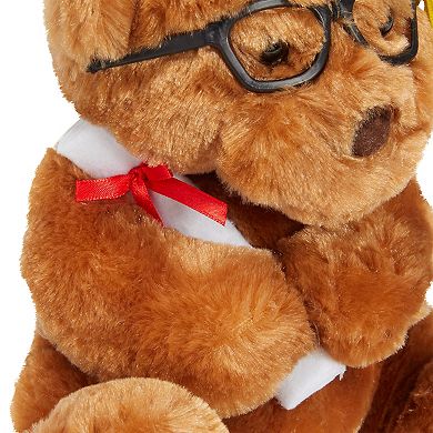 Graduation Stuffed Animal 2022, Louie The Teddy Bear Gift Plush with Diploma, Brown (10.5 in)