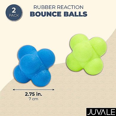 Rubber Reaction Bounce Balls for Coordination, Agility, Speed, Reflex Training (2 Pack)