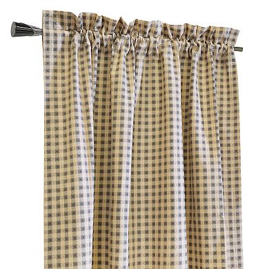 Myne Decor Checkmate Pole Top Curtain Pair each Panel 40 x 63 in Grey