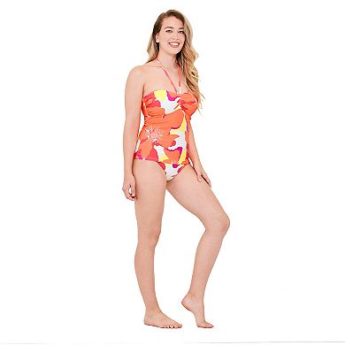 Women's Freshwater Shirred Halter Bandeau Tankini Top