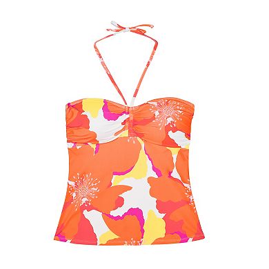 Women's Freshwater Shirred Halter Bandeau Tankini Top